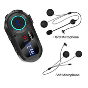 KUQIBAO Motorcycle Helmet Water-resistant Bluetooth-compatible Headset With Screen(Hard Microphone)