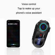 KUQIBAO Motorcycle Helmet Water-resistant Bluetooth-compatible Headset With Screen(Hard Microphone)