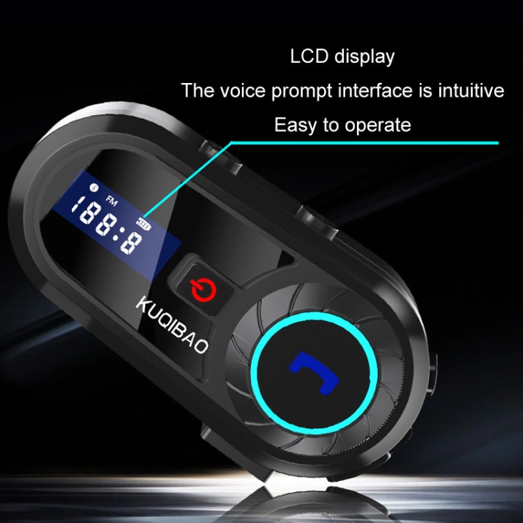 KUQIBAO Motorcycle Helmet Water-resistant Bluetooth-compatible Headset With Screen(Hard Microphone)