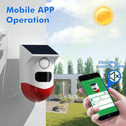 CT80R USB Upgrade Model Infrared Motion Detector Solar Outdoor PIR Wireless Strobe Siren Detector Sound Alarm