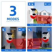 CT80R USB Upgrade Model Infrared Motion Detector Solar Outdoor PIR Wireless Strobe Siren Detector Sound Alarm