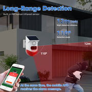 CT80R USB Upgrade Model Infrared Motion Detector Solar Outdoor PIR Wireless Strobe Siren Detector Sound Alarm