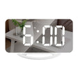 TS-8201 LED Digital Mirror Alarm Clock Big Screen Dual USB Desktop Table Clock, Color: White Shell White Light - Alarm Clocks by PMc TechLife | Online Shopping South Africa | PMc TechLife | Buy Now Pay Later Mobicred
