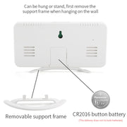 TS-8201 LED Digital Mirror Alarm Clock Big Screen Dual USB Desktop Table Clock, Color: Black Shell White Light
