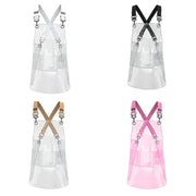 50 Silk Short 60cm Transparent TPU Apron Solid Color Webbing Adjustable Work Apron(Transparent + Black Webbing)