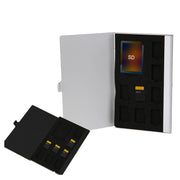 1SD+ 8TF  Aluminum Micro SD Cards Holder Pin Storage Box 9 solts for SD/ SIM/TF Memory Card(Silver)