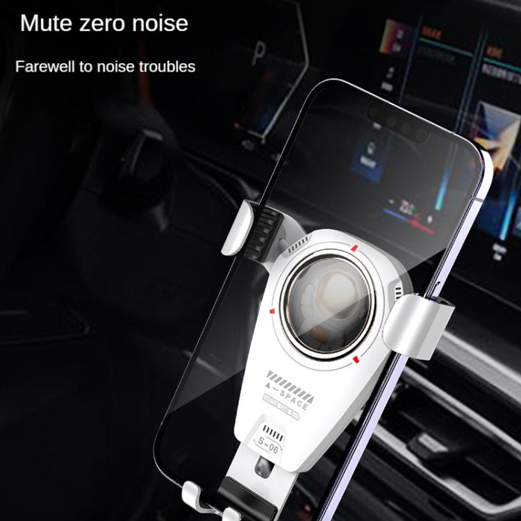 S-06 Car Air Outlet Gravity Holder Retractable Rotating Mobile Phone Bracket(White)