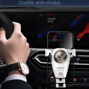 S-06 Car Air Outlet Gravity Holder Retractable Rotating Mobile Phone Bracket(Black)