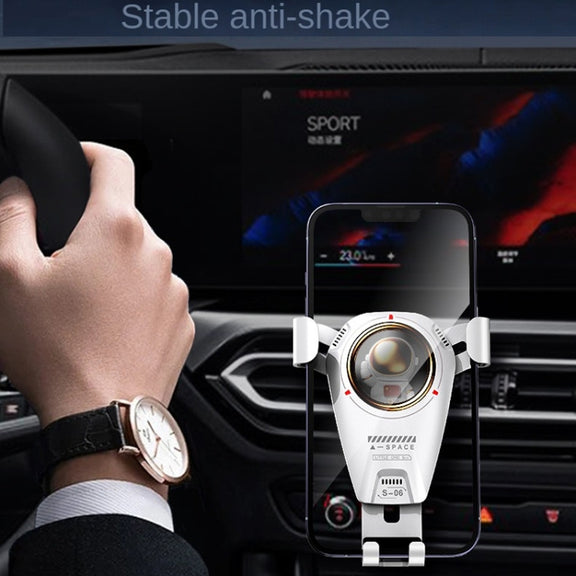 S-06 Car Air Outlet Gravity Holder Retractable Rotating Mobile Phone Bracket(White)