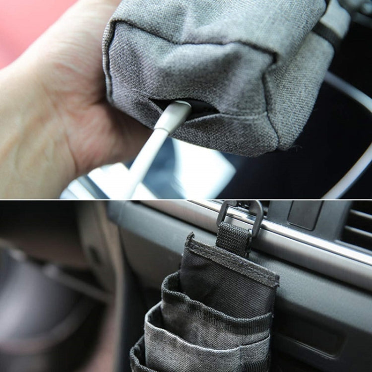 Vehicle Air Outlet Storage Bag Multi-function Document Change Storage Bag(Black)