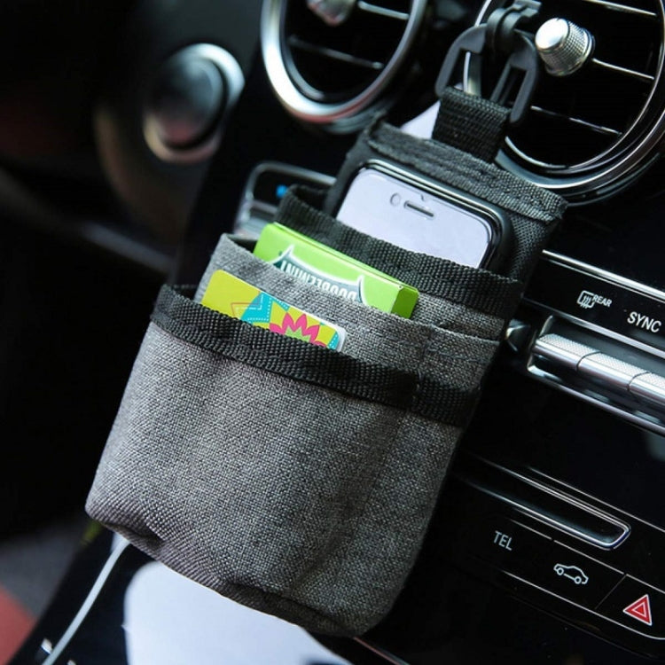 Vehicle Air Outlet Storage Bag Multi-function Document Change Storage Bag(Grey)
