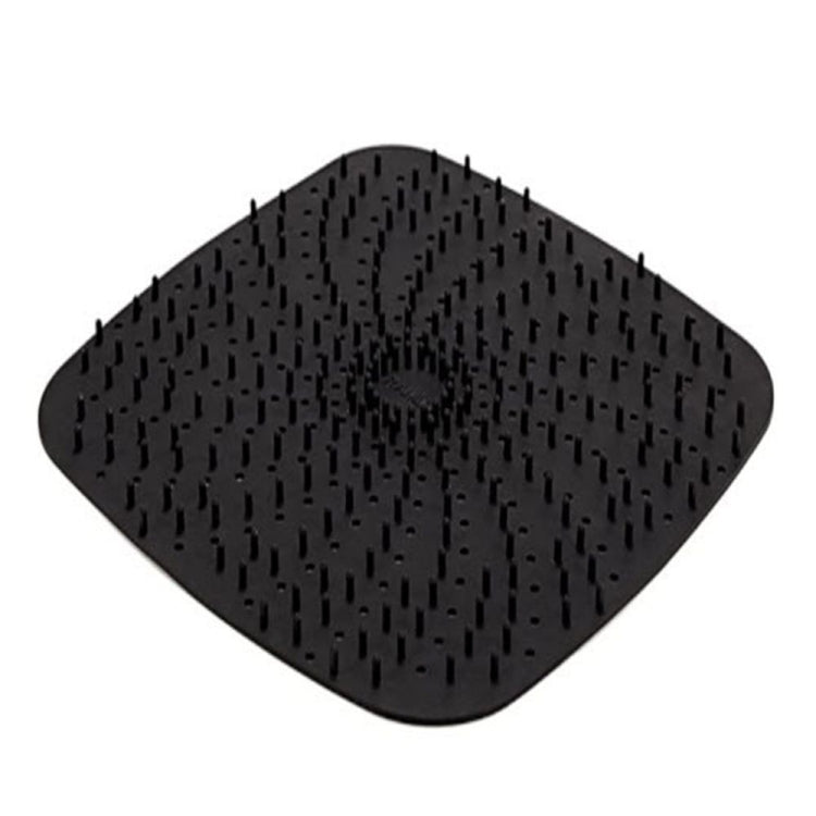 Air Fryer Reusable Silicone Liner Mat Non-Stick Steamer Pad Kitchen Accessories Square Black 23cm