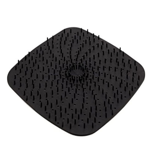 Air Fryer Reusable Silicone Liner Mat Non-Stick Steamer Pad Kitchen Accessories Square Black 23cm