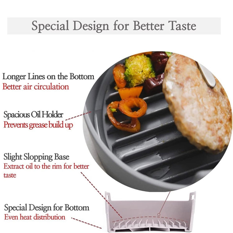 Round 2 Layer Air Fryer Silicone Basket Reusable Foldabl Air Fryer Mold Liner Tray(Gray)