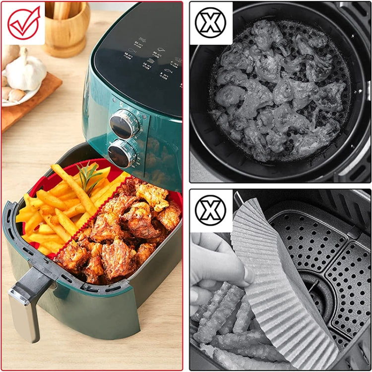 Round 2 Layer Air Fryer Silicone Basket Reusable Foldabl Air Fryer Mold Liner Tray(Gray)