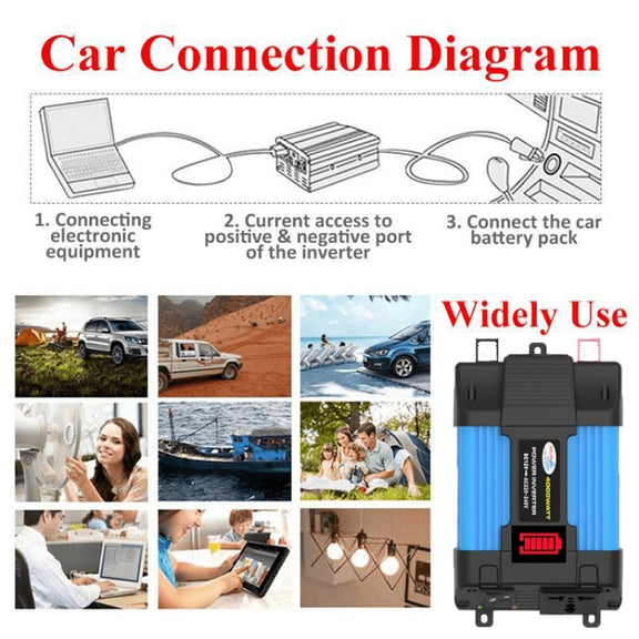 12V-110V 300W SOLIKE TECH Vehicle Inverter Sine Wave Convertor Auto Inverter