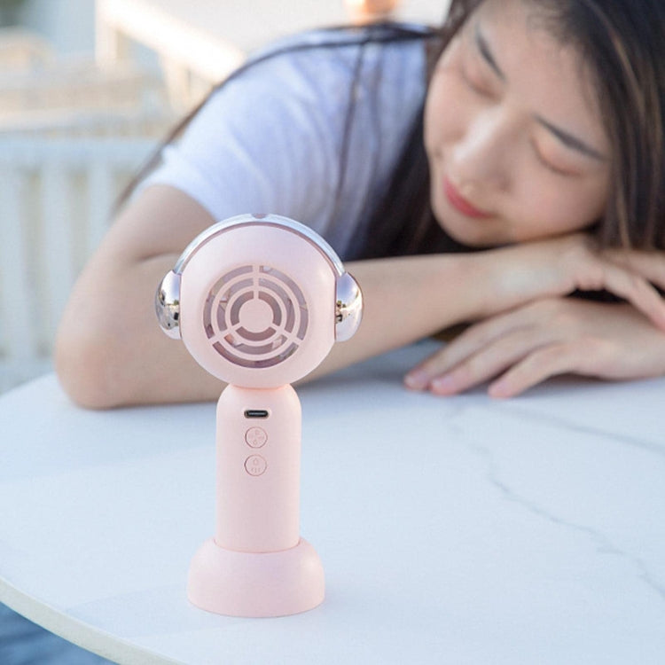 Without Blade Spray Handheld Children Small Fan(White)