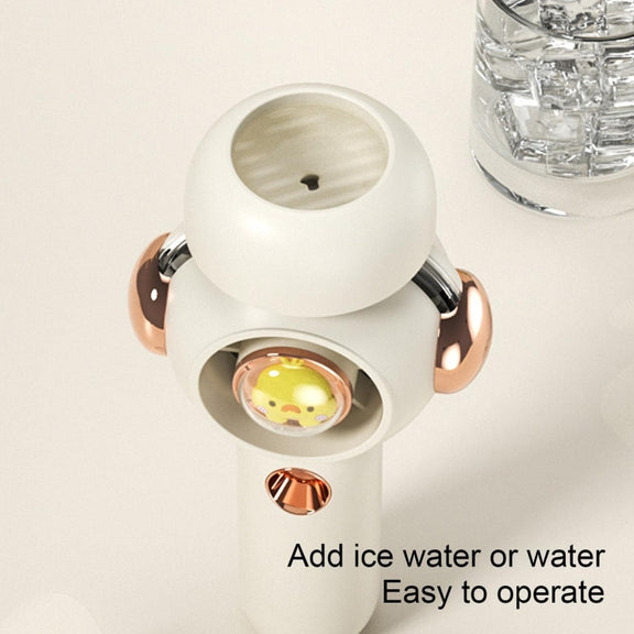 Without Blade Spray Handheld Children Small Fan(White)