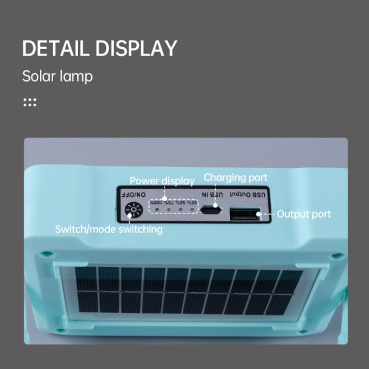 Solar Flood Light Portable Flashlight Emergency Work Light(Blue)