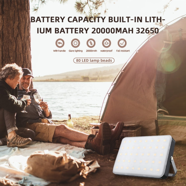 Outdoor Camping LED Light Water-resistant USB Rechargeable Lighting(Black)