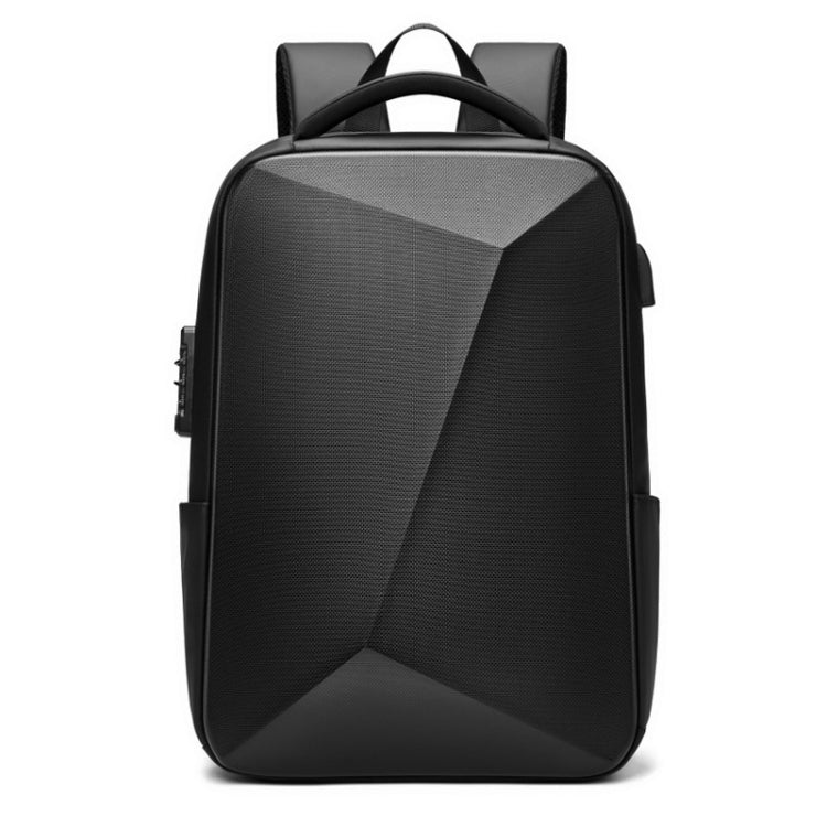 EVA Hard Shell Expandable Laptop Backpack with USB Port Multifunctional Business Travel Backpack(Black)