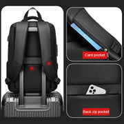 EVA Hard Shell Expandable Laptop Backpack with USB Port Multifunctional Business Travel Backpack(Black)