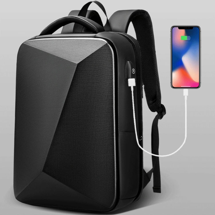 EVA Hard Shell Expandable Laptop Backpack with USB Port Multifunctional Business Travel Backpack(Black)