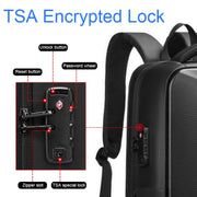 EVA Hard Shell Expandable Laptop Backpack with USB Port Multifunctional Business Travel Backpack(Black)