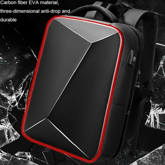 EVA Hard Shell Expandable Laptop Backpack with USB Port Multifunctional Business Travel Backpack(Black)