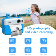 IPS 2.36 inch LED HD Display 1080P Childrens Camera Thermal Printing Instant Camera(Yellow)
