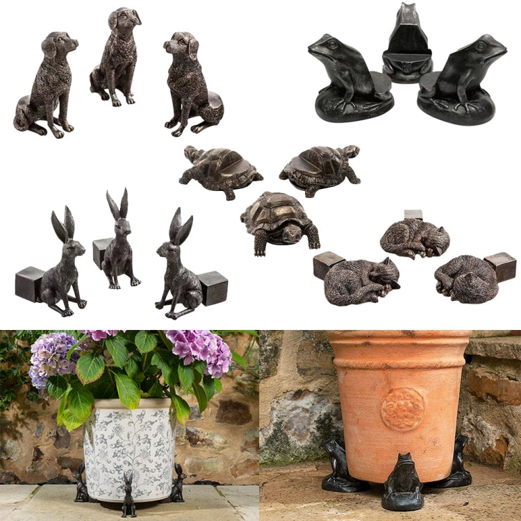 3pcs/set Flower Pot Feet Stand Animal Shape Resin Plant Pots Risers Pad(Rabbit)