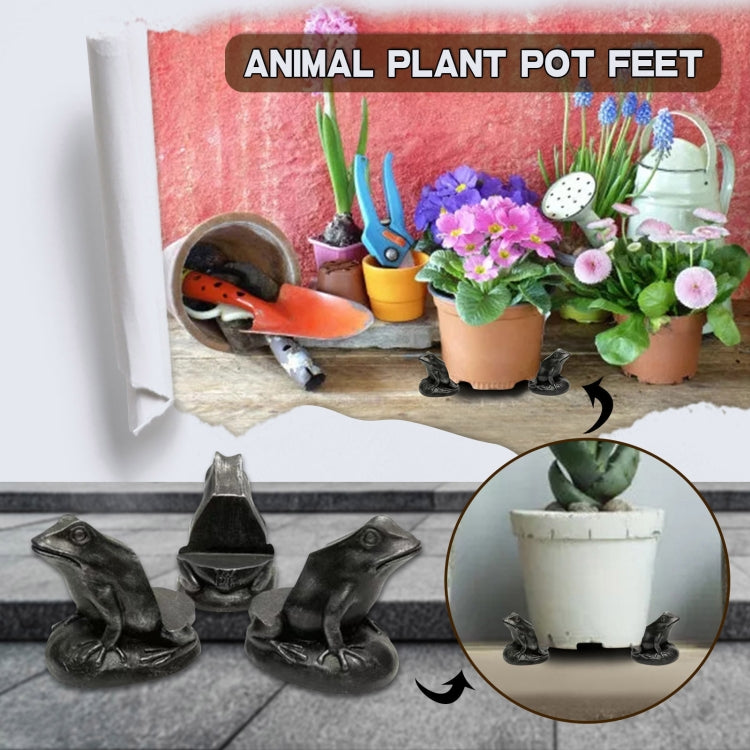 3pcs/set Flower Pot Feet Stand Animal Shape Resin Plant Pots Risers Pad(Rabbit)