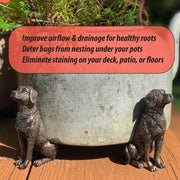 3pcs/set Flower Pot Feet Stand Animal Shape Resin Plant Pots Risers Pad(Dog)