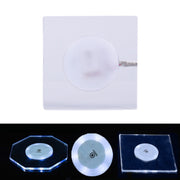 100x10mm Square USB Charging LED Light Up Acrylic Coaster Transparent Crystal Base(White Light)