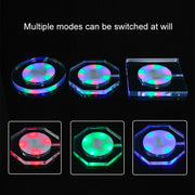 100x10mm Square USB Charging LED Light Up Acrylic Coaster Transparent Crystal Base(White Light)