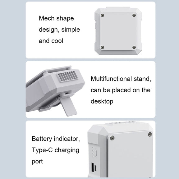 Outdoor Waist-mounted Lighting Fan with Power Function Multifunctional Bracket Hanging Neck Fan(White)