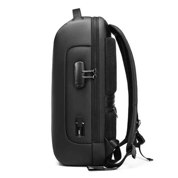 Business Large Capacity Travel Bag Multifunctional Water-resistant Laptop Backpack With USB Port(Light Grey)