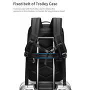 Business Large Capacity Travel Bag Multifunctional Water-resistant Laptop Backpack With USB Port(Light Grey)