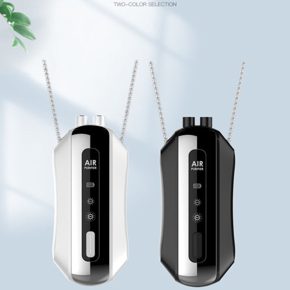 Portable Negative Ion Air Purifier Home Hanging Neck Purifier, Style: Rope Style (White)