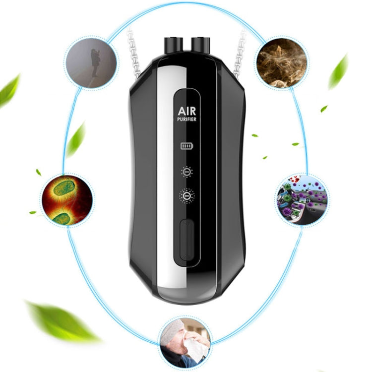 Portable Negative Ion Air Purifier Home Hanging Neck Purifier, Style: Rope Style (White)