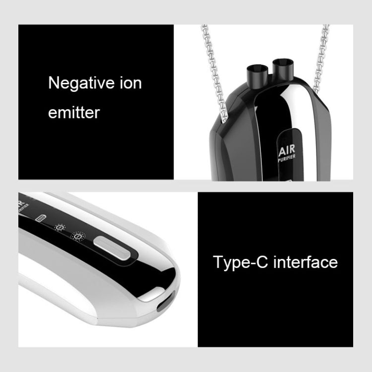 Portable Negative Ion Air Purifier Home Hanging Neck Purifier, Style: Rope Style (White)