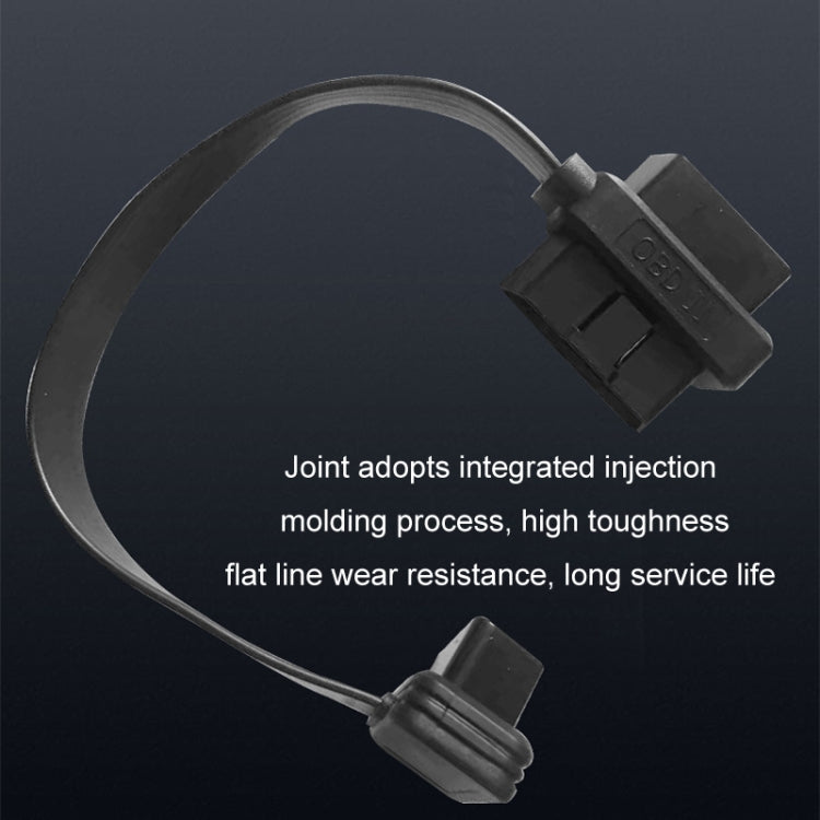 0.3m OBD2 Male to Female Tee Extension Cable OD16 16C Flat Cable