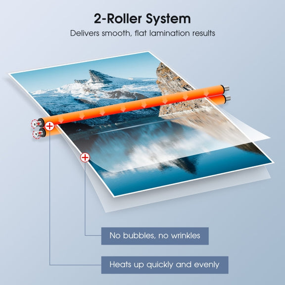 9 Inch A4 Hot Cold Laminator Machine Book Documents Laminator, Size:  Set 2(220V UK Plug)