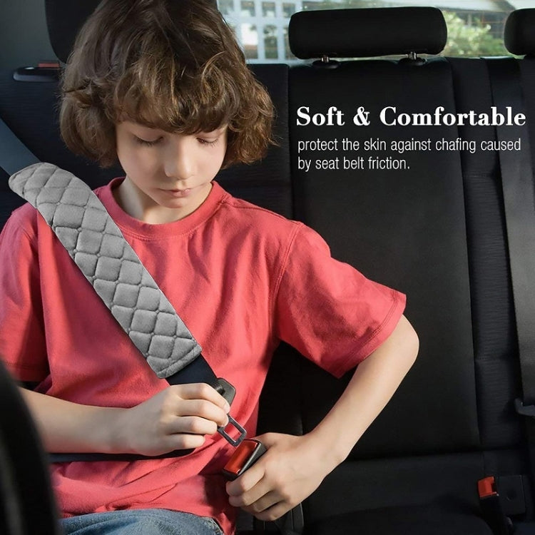 Car Seat Belt Protector Soft Extended Shoulder Pads, Color: Rose Red Square