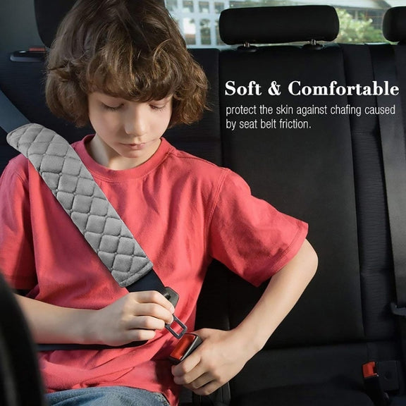 Car Seat Belt Protector Soft Extended Shoulder Pads, Color: Rose Red Square