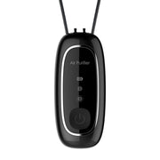 Upgrade Dual-brush Negative Ion Air Purifier Neck Small Portable Air Purifier, Style: Rope Model (Black)
