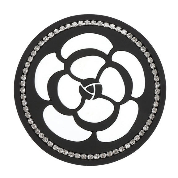 Car Water Cup Anti-skid Mat Door Slot Interior Modification Mat With diamond(Big Camellia)