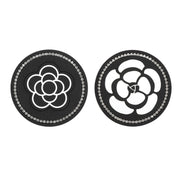 Car Water Cup Anti-skid Mat Door Slot Interior Modification Mat With diamond(Big Camellia)