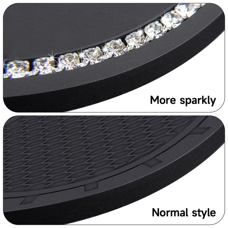 Car Water Cup Anti-skid Mat Door Slot Interior Modification Mat With diamond(Big Camellia)