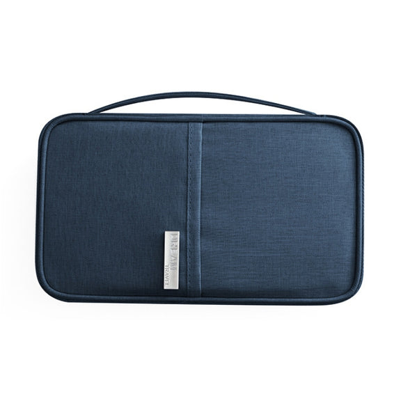 Travel Water-resistant Dustproof Portable Passport Document Bag, Color: Navy Blue Small
